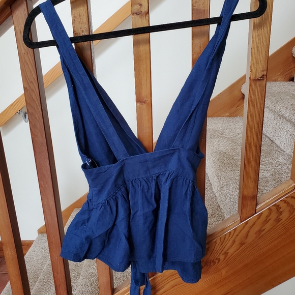 NWT Free People Low Cut Peplum Top - Picture 6 of 11